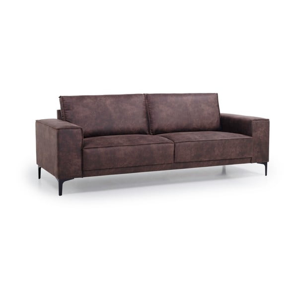 Smeđa sofa od imitacije kože 224 cm Copenhagen – Scandic-image-2