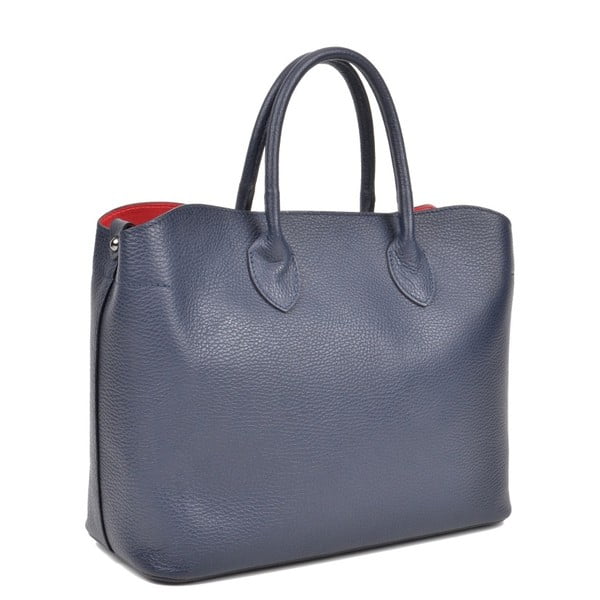Tamnoplava kožna torbica Isabella Rhea Shopping Blu