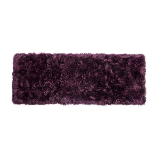 Ljubičasti tepih od ovčje vune Royal Dream Zeland Long, 70 x 190 cm