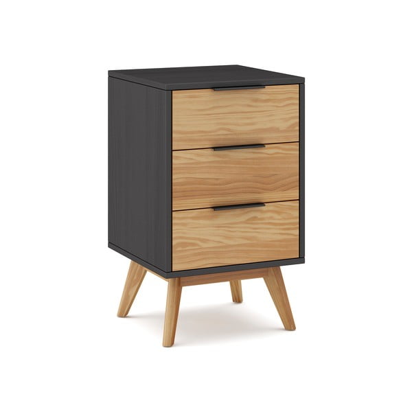 Noćni ormarić od masivnog bora u prirodnoj boji Lavis – Marckeric-image-2