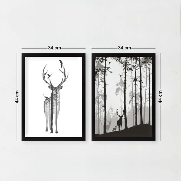 Slike u setu 2 kom 34x44 cm Deer – Wallity-image-2