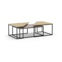 Stolići za kavu u setu 3 kom s pločom stola u dekoru hrasta 70x110 cm Titan – Marckeric