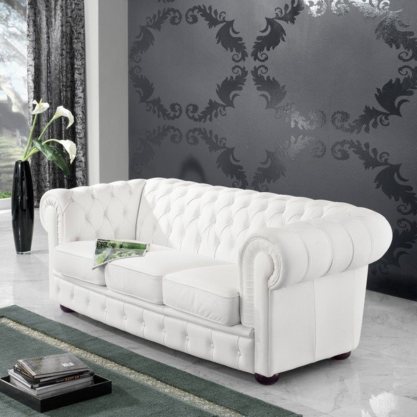 Bijela kožna sofa Max Winzer Bridgeport, 200 cm-image-1