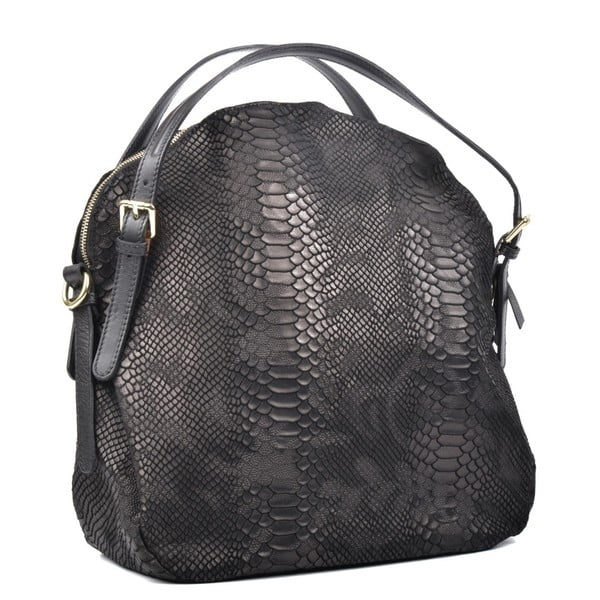 Crna kožna torbica Carla Ferreri Hobo-image-2