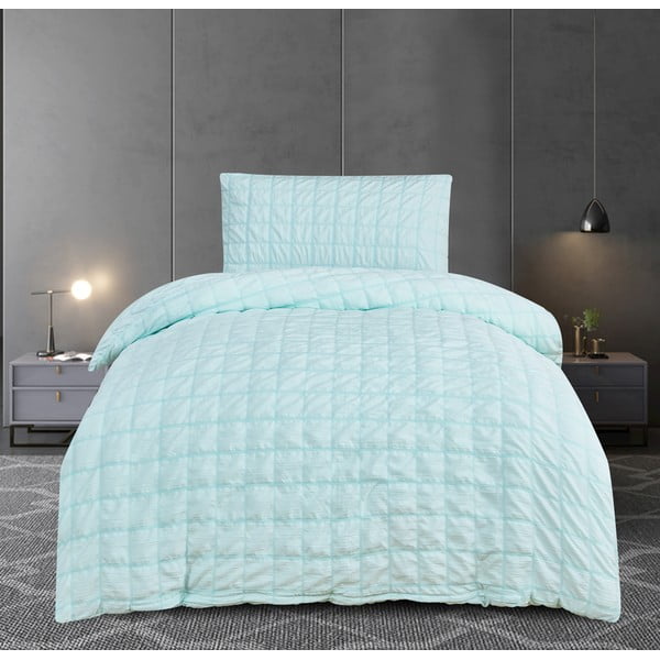 Mentol zelena posteljina za krevet za jednu osobu od krepa 140x200 cm Naomi – My House