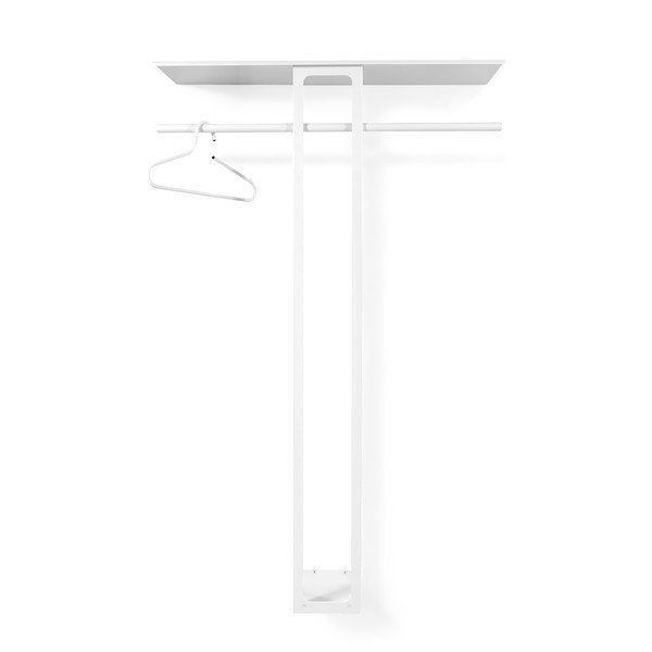 Bijela željezna zidna vješalica s policom 100 cm Luno Large – Spinder Design-image-3