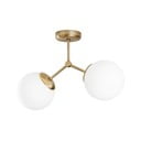 Bijela/mjedena stropna svjetiljka sa staklenim sjenilom 15x44 cm Damar – Opviq lights