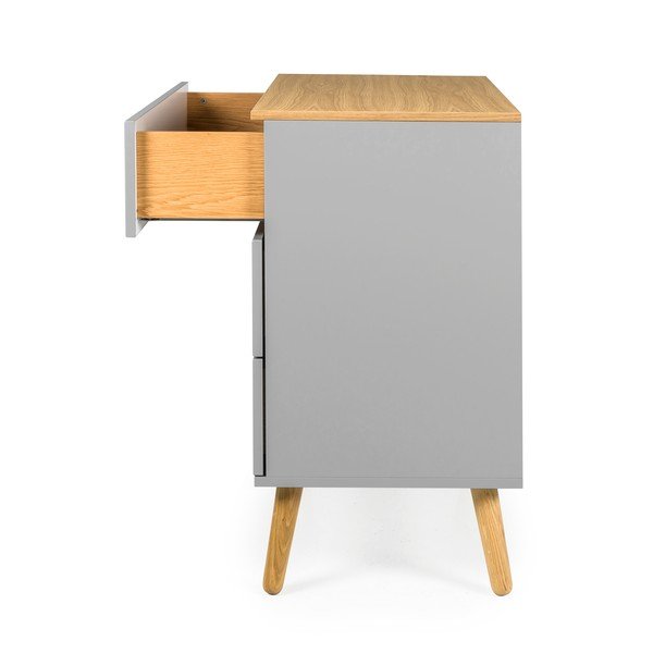 Bijela komoda s nogama od hrastovog drva Tenzo Dot, 90 x 79 cm-image-4