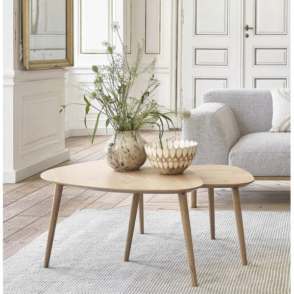 Stolići za kavu u setu 2 kom u dekoru hrasta u prirodnoj boji 70x100 cm Adda – Unique Furniture-image-1