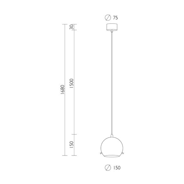 Bijela mat viseća svjetiljka s crnim kablom Sotto Luce Myoo-image-1