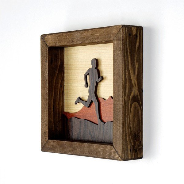 Drvena slika Kate Louise Running Man, 16 x 16 cm-image-2