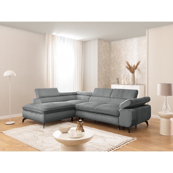 Siva kutna garnitura od samta (s lijevim kutom/u obliku slova L) Marbeya  – Ropez-image-1