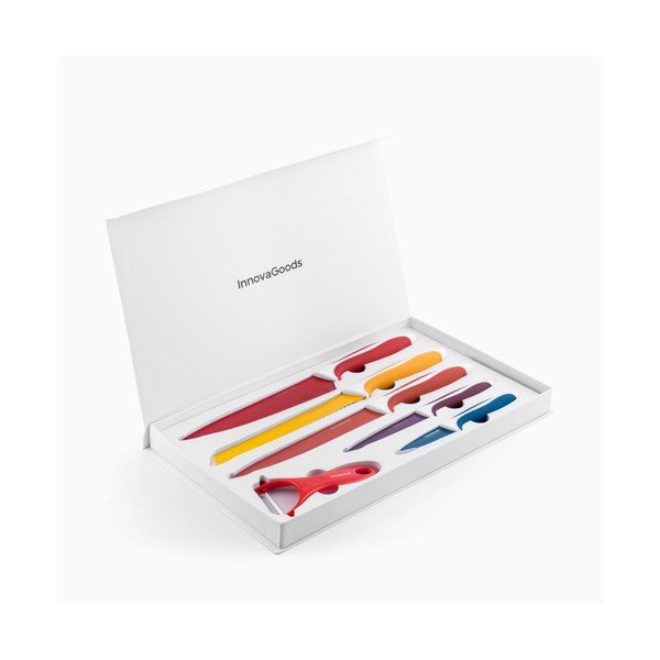 Set od 5 kuhinjskih noževa i gulilica od nehrđajućeg čelika InnovaGoods Ceramic-image-2