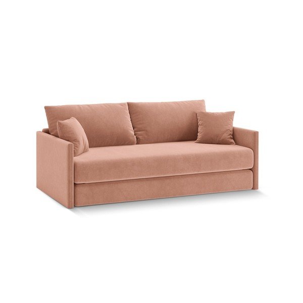 Ružičasta baršunasti sklopiva sofa 209 cm Shannon – Cosmopolitan Design-image-1