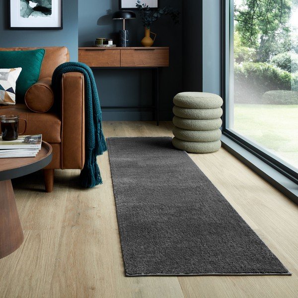 Tamno siva staza od recikliranih vlakna 60x230 cm Sheen – Flair Rugs-image-1