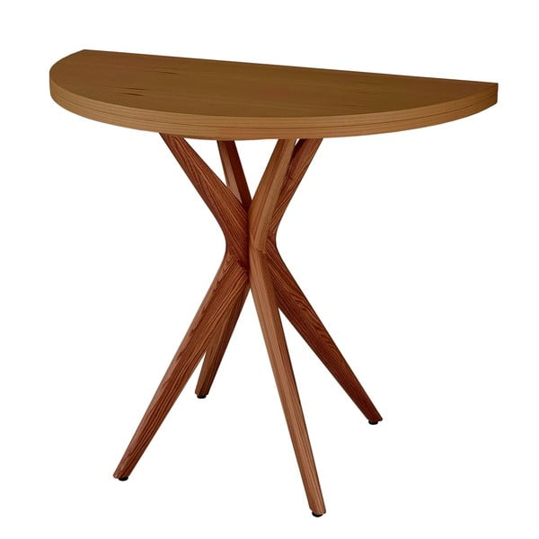 Okrugli proširiv blagovaonski stol s pločom stola u dekoru jasena 45x90 cm Jubi – Ragaba