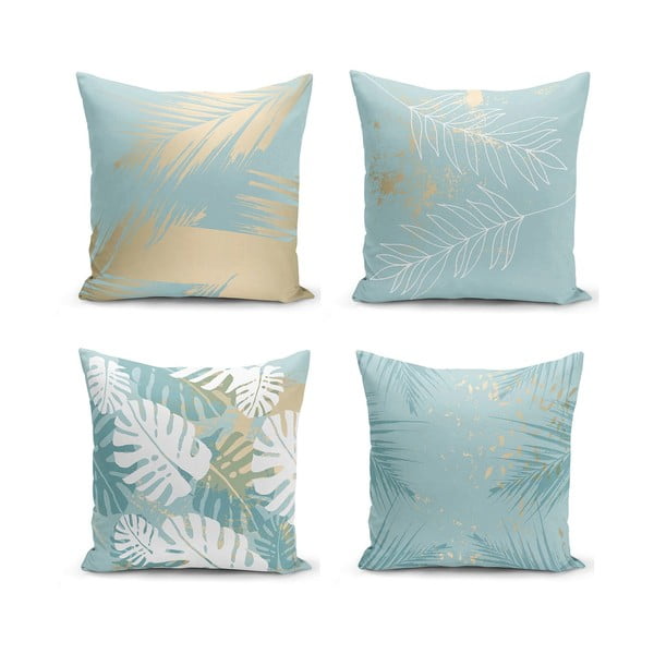 Set od 4 ukrasne jastučnice Minimalist Cushion Covers Lagoon, 55 x 55 cm