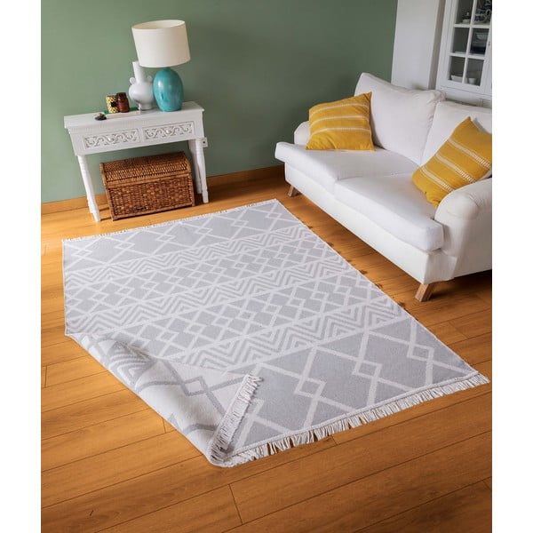 Bijelo-sivi pamučni tepih Oyo home Duo, 160 x 230 cm-image-2