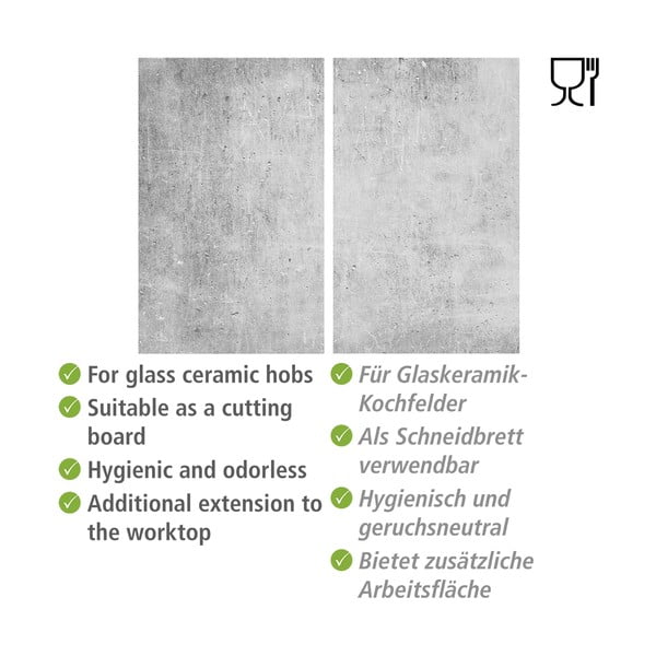Poklopci za štednjake od kaljenog stakla u setu od 2 kom 52x30 cm Concrete - Allstar-image-4
