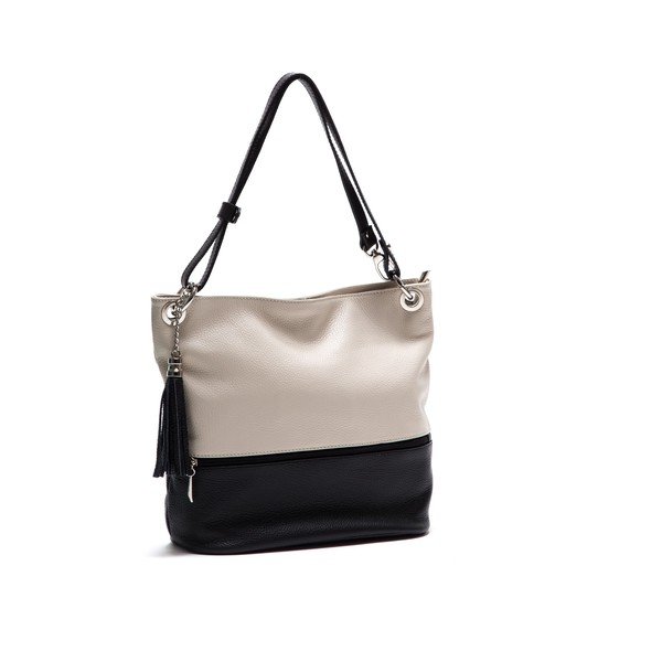 Kožna torbica Anna Luchini 1104 Beige Nero-image-2
