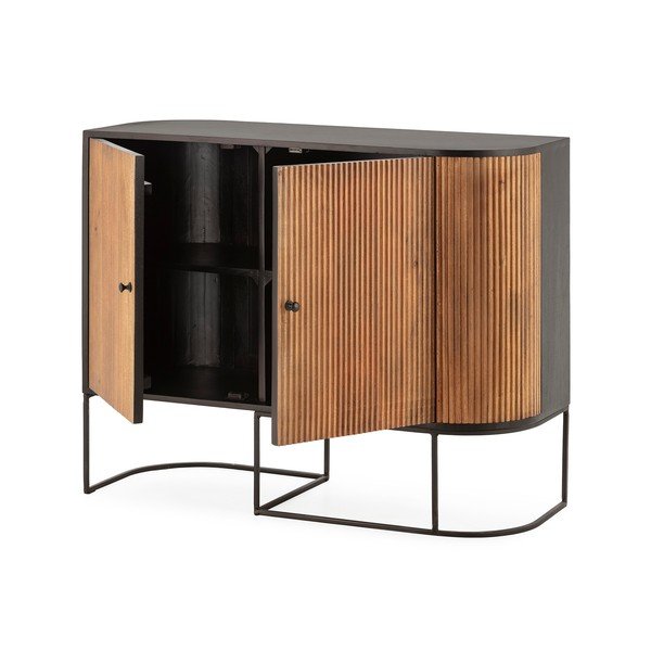 Komoda od masivnog manga u prirodnoj boji 110x90x40 cm Curve – MOME-image-4