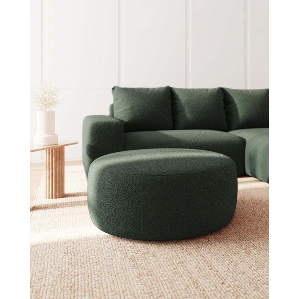 Zeleni tabure od bouclé tkanine Feiro – MESONICA-image-2