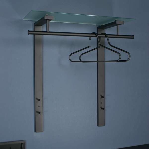 Crna metalna zidna vješalica s policom 80 cm Dutch – Spinder Design-image-4