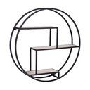 Podna polica od masivne paulovnije u crno-natur boji 62 cm Rotterdam – House Nordic