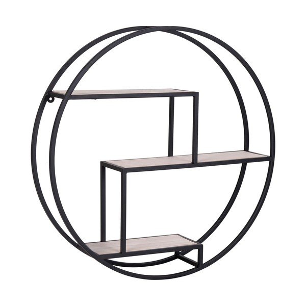 Podna polica od masivne paulovnije u crno-natur boji 62 cm Rotterdam – House Nordic