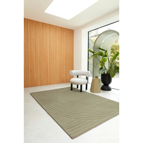 Kaki zeleni vuneni tepih 160x230 cm Hague – Asiatic Carpets-image-2