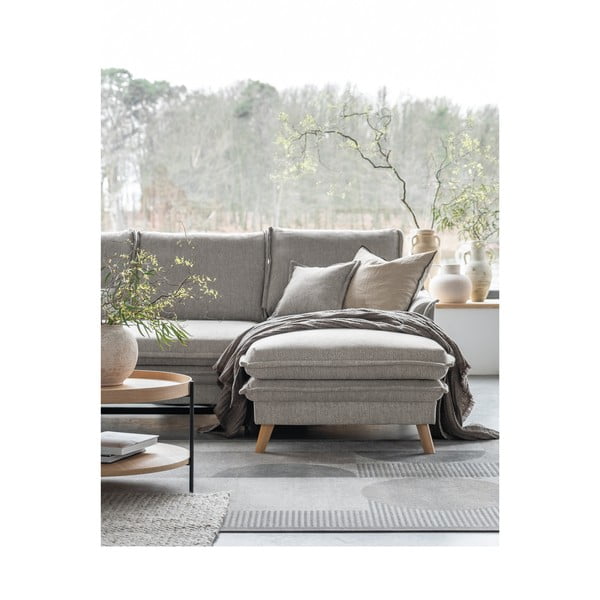 Sivo-bež sklopiva/s prostorom za odlaganje kutna garnitura (s desnim kutom/s ležaljkom) Charming Charlie – Miuform-image-4