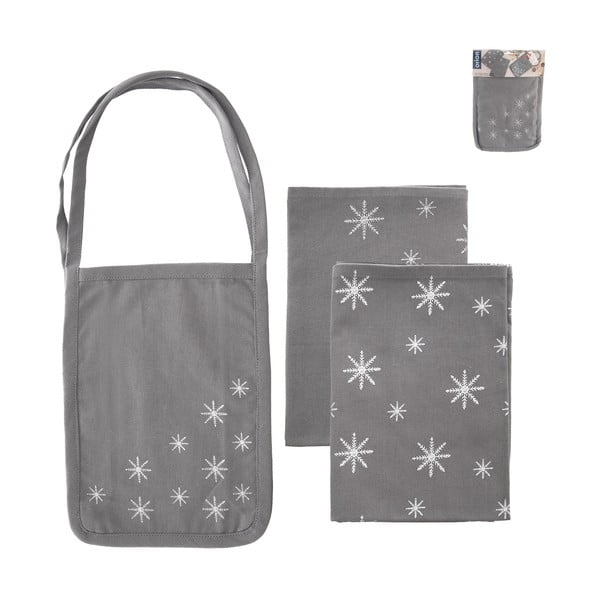 Pamučne kuhinjske krpe s torbom u setu s božićnim motivom 50x70 cm – Orion