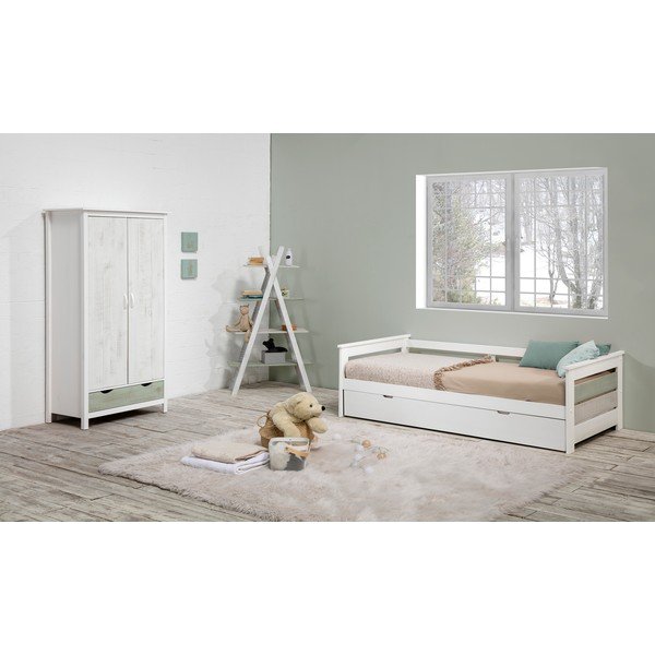 Bijeli dječji regal za knjige s konstrukcijom od borovog drva Marckeric Perlé-image-1