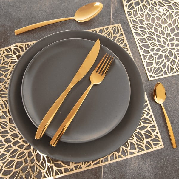 Pribor 24 kom od nehrđajućeg čelika u zlatnoj boji Gold – Orion-image-1