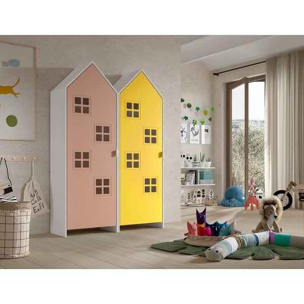 Žuta /ružičasta dječja garderoba 115x171,5 cm CASAMI BRUGES – Vipack-image-1