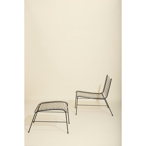 Crna metalna vrtna fotelja String – Hübsch-image-3