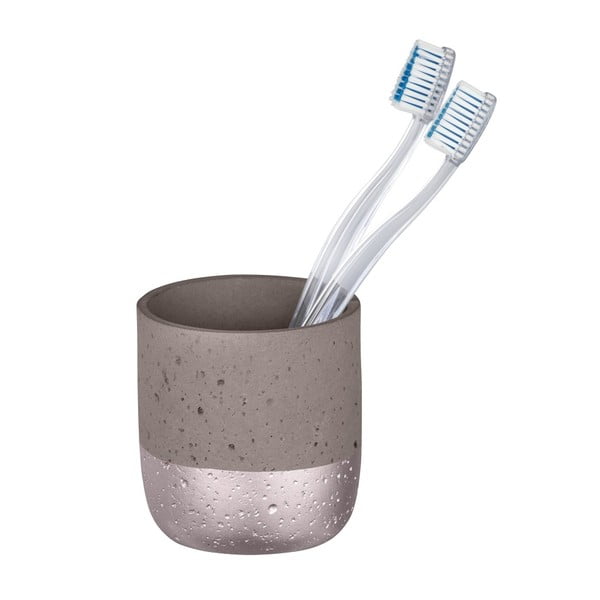 Siva betonska čaša za četkice za zube Wenko Mauve