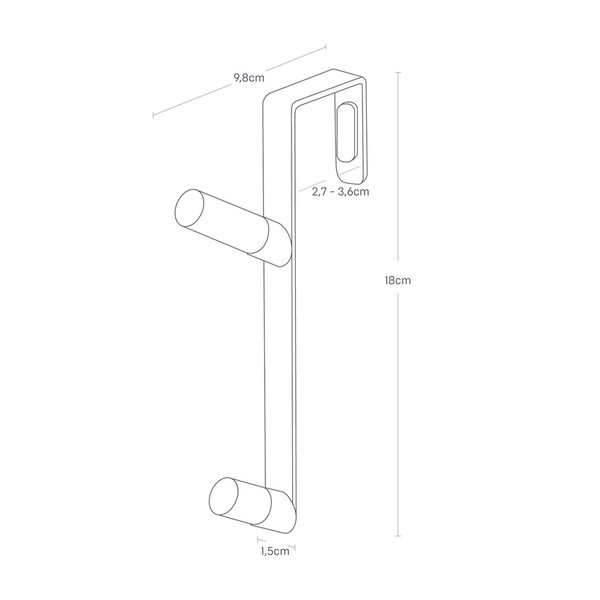 Crna metalna vješalica za vrata 1,5 cm Tower – YAMAZAKI-image-4