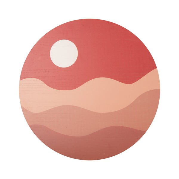 Smeđe-crvena zidna slika PT LIVING Clay Sunset, ø 40 cm