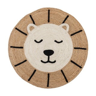 Juten dječji tepih u prirodnoj boji 100x100 cm Leo Lion – Flair Rugs