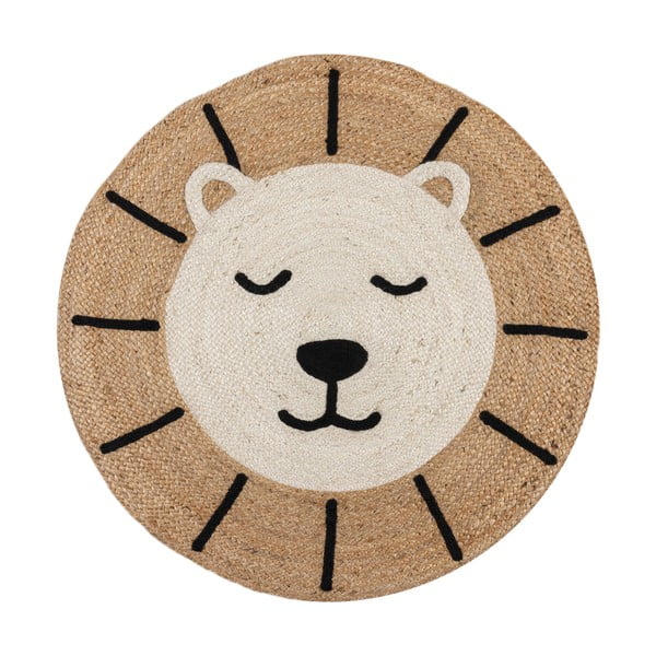 Juten dječji tepih u prirodnoj boji 100x100 cm Leo Lion – Flair Rugs