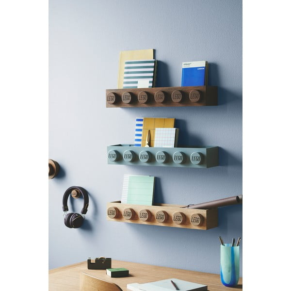 Dječja zidna polica od tamnog hrasta LEGO® Wood-image-2