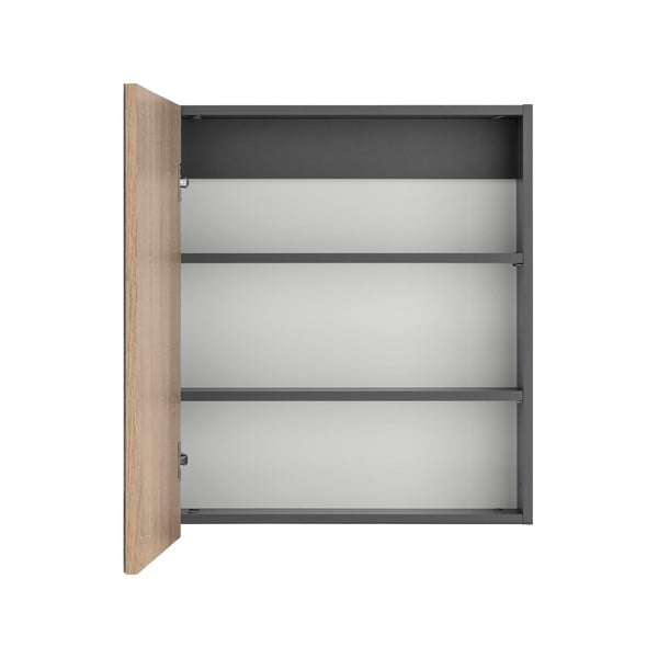 Sivi zidni kupaonski ormarić sa ogledalom Støraa Wisla, 60 x 70 cm-image-2