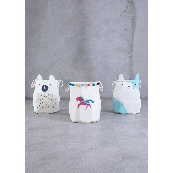 Bijela tekstilna dječja kutija za pohranu ø 40x48 cm Mimo Cat Face – Premier Housewares-image-2