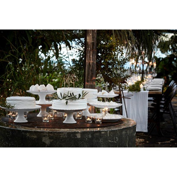 Bijeli stalak za tortu od kamenine Costa Nova Pearl, ⌀ 22 cm-image-2