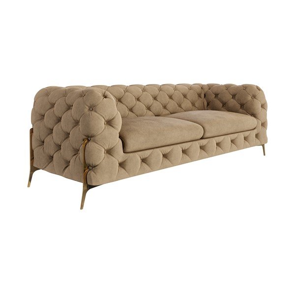 Svjetlo smeđa baršunasti sofa 225 cm Chelsea Bis – Ropez-image-1