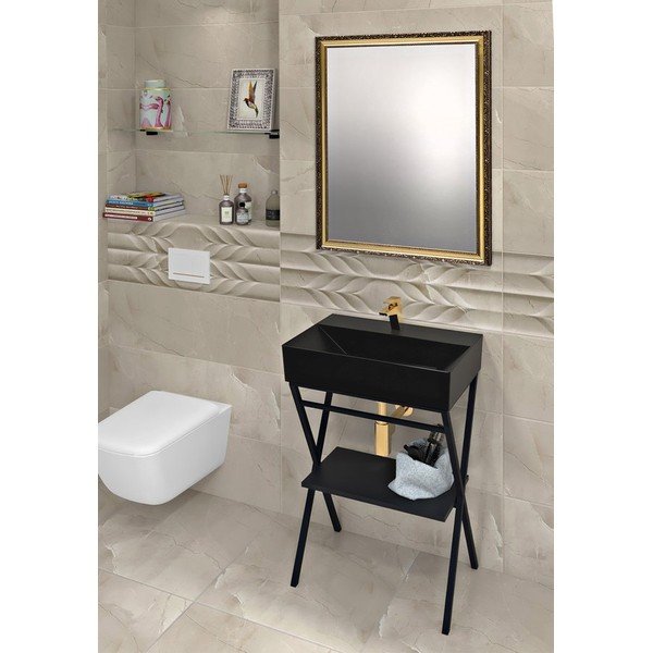 Crni keramički umivaonik 60x42 cm Sistema – Sapho-image-3