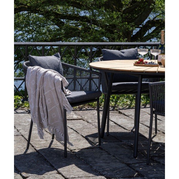 Tamno siva metalna/podstavljena vrtna stolica Salerno – House Nordic-image-1