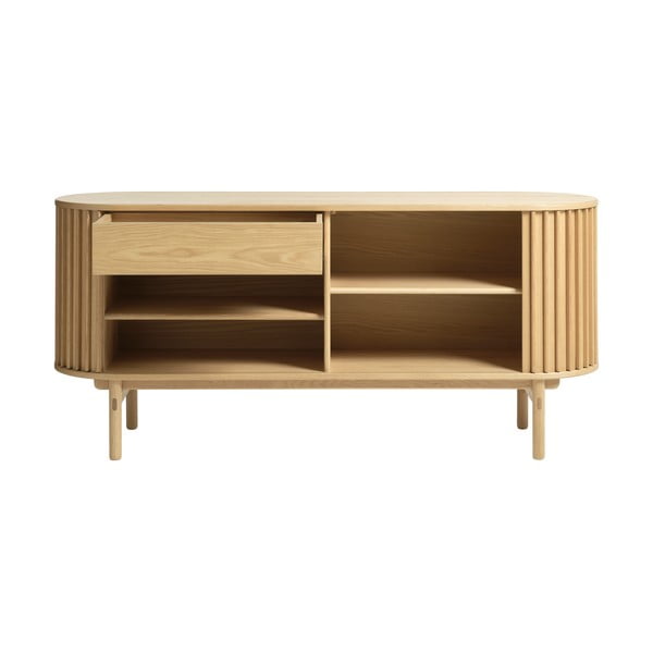 Niska komoda u dekoru hrasta u prirodnoj boji 160x73 cm Carno - Unique Furniture-image-4