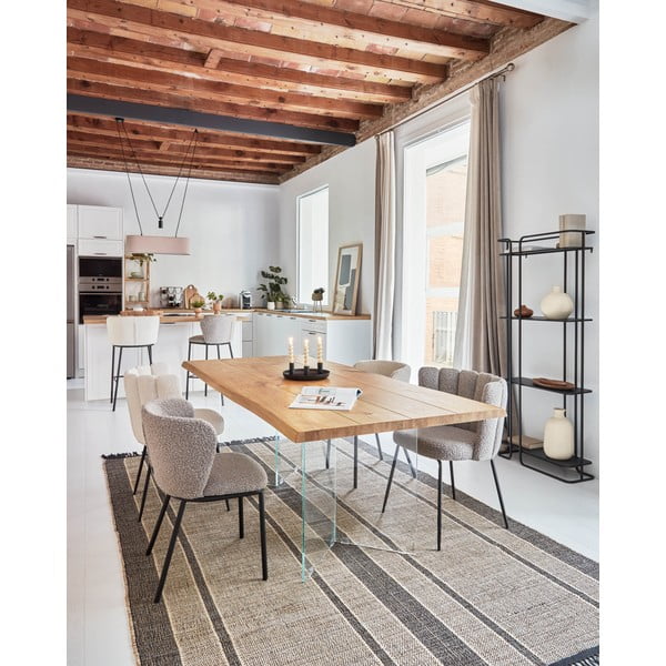 Blagovaonski stol s pločom stola u dekoru hrasta u prirodnoj boji 90x160 cm Lotty – Kave Home-image-1